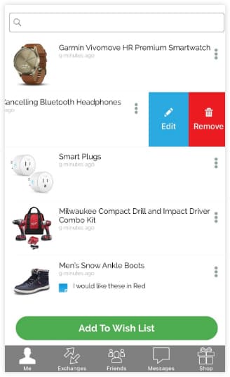 Elfster app add item from web