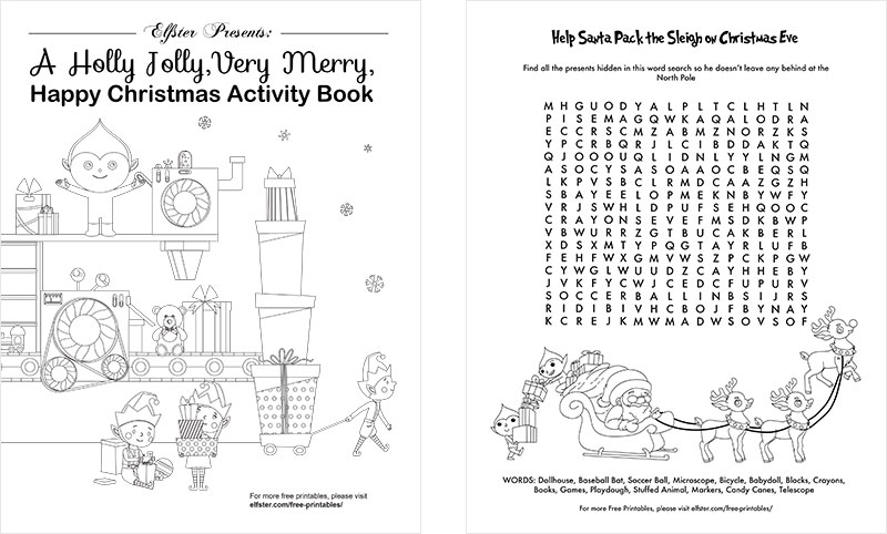 Free Christmas Activity Packet For Your Printable Holiday Book Elfster
